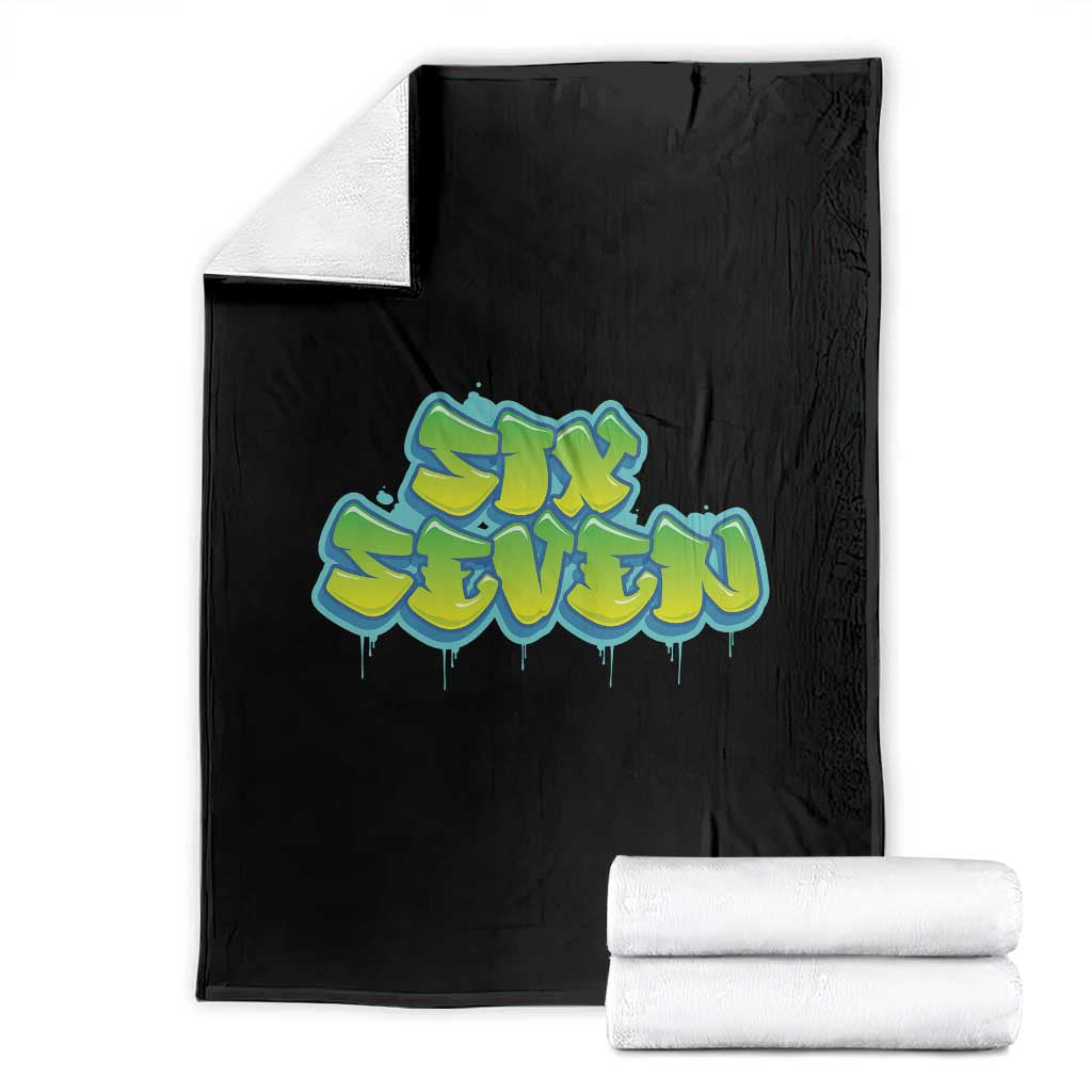 67 Meme Throw Blanket Six Seven Funny Gen Alpha Slang Saying TS10 Black Print Your Wear
