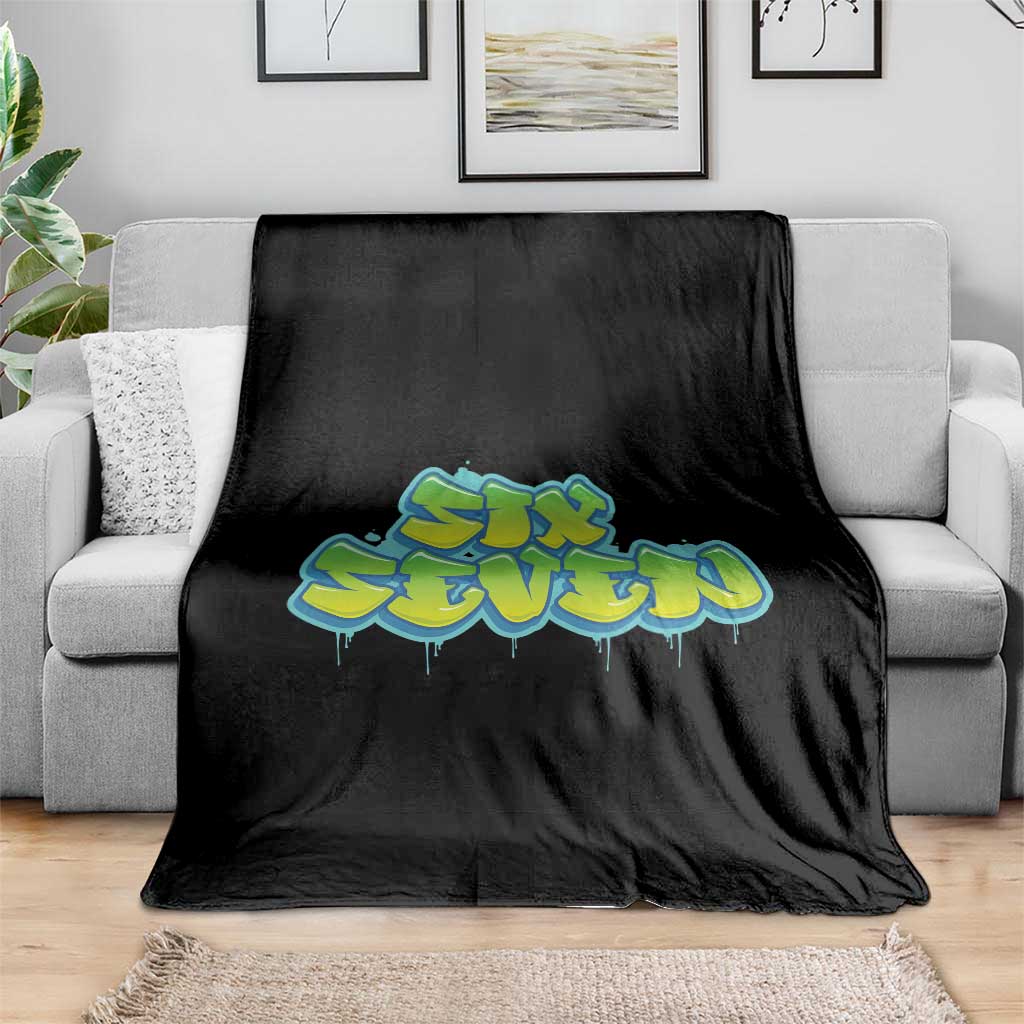67 Meme Throw Blanket Six Seven Funny Gen Alpha Slang Saying TS10 Print Your Wear