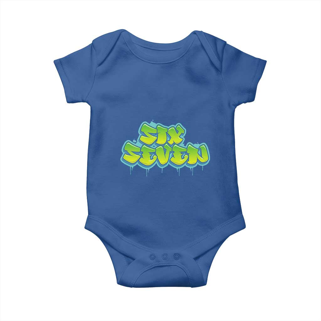 67 Meme Baby Onesie Six Seven Funny Gen Alpha Slang Saying TS10 Royal Blue Print Your Wear