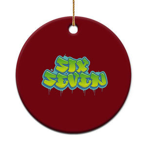 67 Meme Ceramic Ornament Six Seven Funny Gen Alpha Slang Saying TS10 1pc Red Print Your Wear