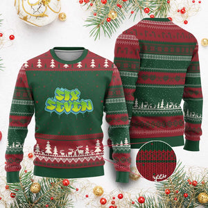 67 Meme Ugly Christmas Sweater Six Seven Funny Gen Alpha Slang Saying TS10 Red Green Print Your Wear