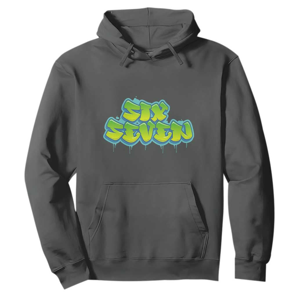 67 Meme Hoodie Six Seven Funny Gen Alpha Slang Saying TS10 Dark Heather Print Your Wear