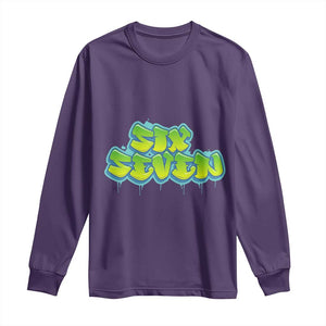 67 Meme Long Sleeve Shirt Six Seven Funny Gen Alpha Slang Saying TS10 Purple Print Your Wear