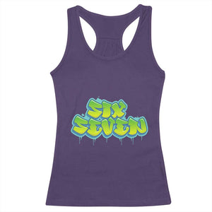 67 Meme Racerback Tank Top Six Seven Funny Gen Alpha Slang Saying TS10 Purple Print Your Wear
