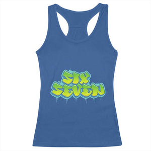 67 Meme Racerback Tank Top Six Seven Funny Gen Alpha Slang Saying TS10 Royal Blue Print Your Wear