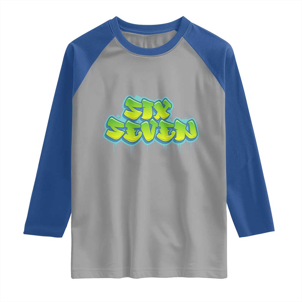 67 Meme Raglan Shirt Six Seven Funny Gen Alpha Slang Saying TS10 Sport Gray Royal Print Your Wear