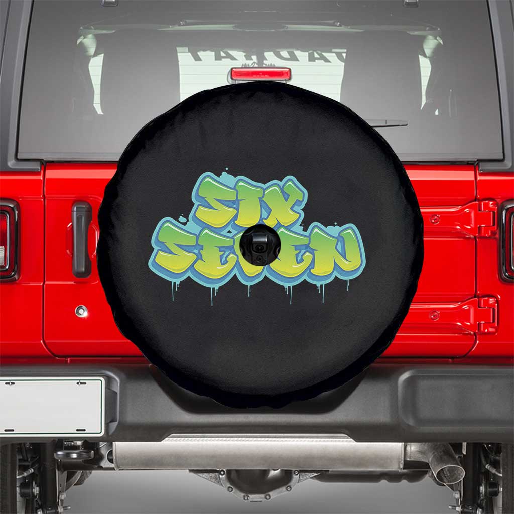 67 Meme Spare Tire Cover Six Seven Funny Gen Alpha Slang Saying TS10 Black Print Your Wear