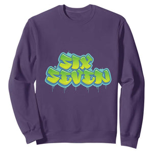 67 Meme Sweatshirt Six Seven Funny Gen Alpha Slang Saying TS10 Purple Print Your Wear