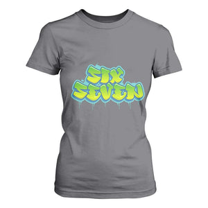 67 Meme T Shirt For Women Six Seven Funny Gen Alpha Slang Saying TS10 Charcoal Print Your Wear