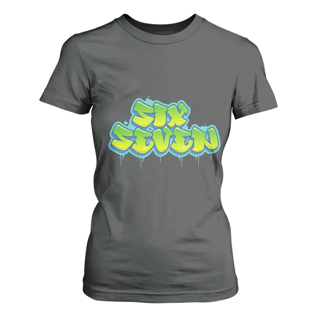 67 Meme T Shirt For Women Six Seven Funny Gen Alpha Slang Saying TS10 Dark Heather Print Your Wear