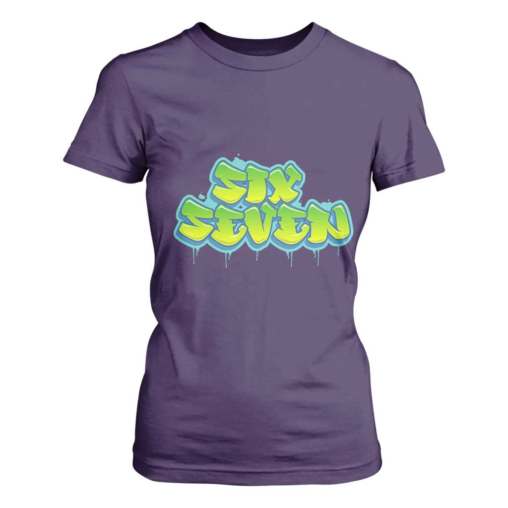 67 Meme T Shirt For Women Six Seven Funny Gen Alpha Slang Saying TS10 Purple Print Your Wear
