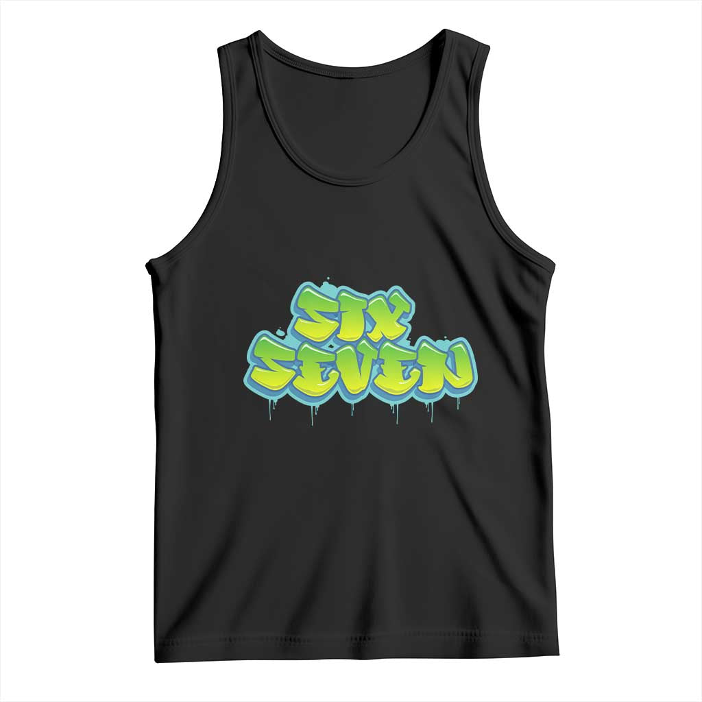 67 Meme Tank Top Six Seven Funny Gen Alpha Slang Saying TS10 Black Print Your Wear