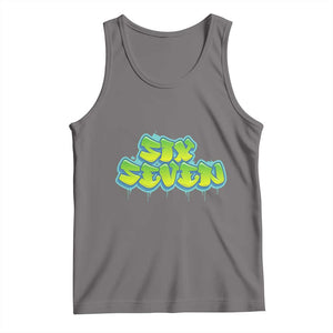 67 Meme Tank Top Six Seven Funny Gen Alpha Slang Saying TS10 Deep Heather Print Your Wear