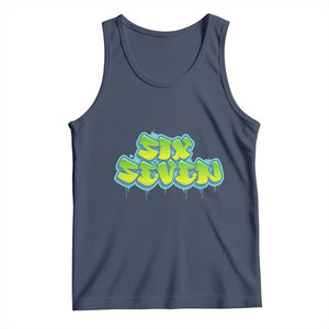 67 Meme Tank Top Six Seven Funny Gen Alpha Slang Saying TS10 Navy Print Your Wear