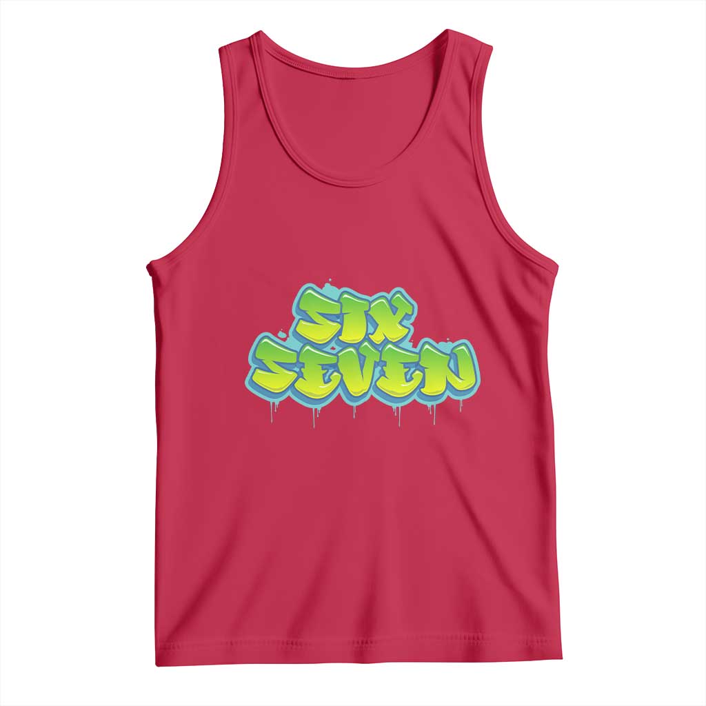 67 Meme Tank Top Six Seven Funny Gen Alpha Slang Saying TS10 Red Print Your Wear