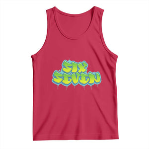 67 Meme Tank Top Six Seven Funny Gen Alpha Slang Saying TS10 Red Print Your Wear