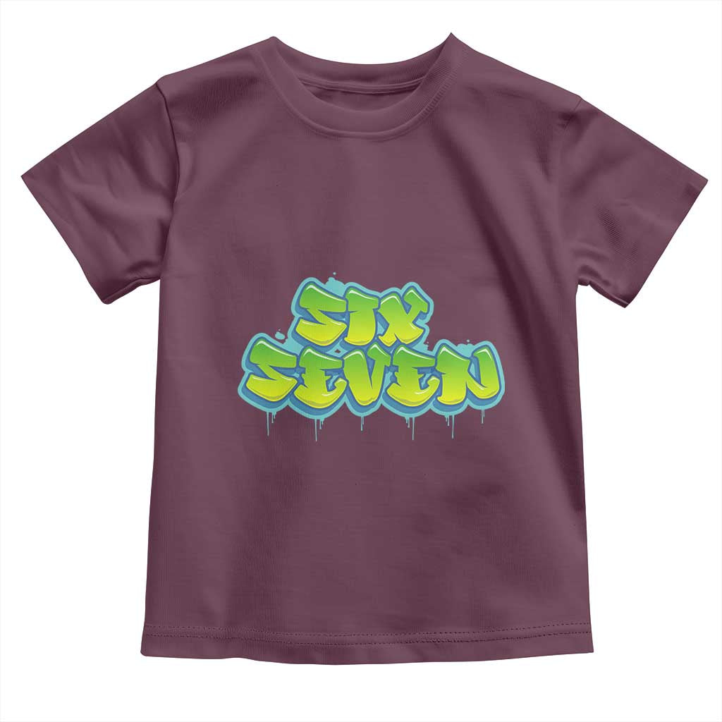 67 Meme Toddler T Shirt Six Seven Funny Gen Alpha Slang Saying TS10 Maroon Print Your Wear