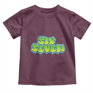 67 Meme Toddler T Shirt Six Seven Funny Gen Alpha Slang Saying TS10 Maroon Print Your Wear