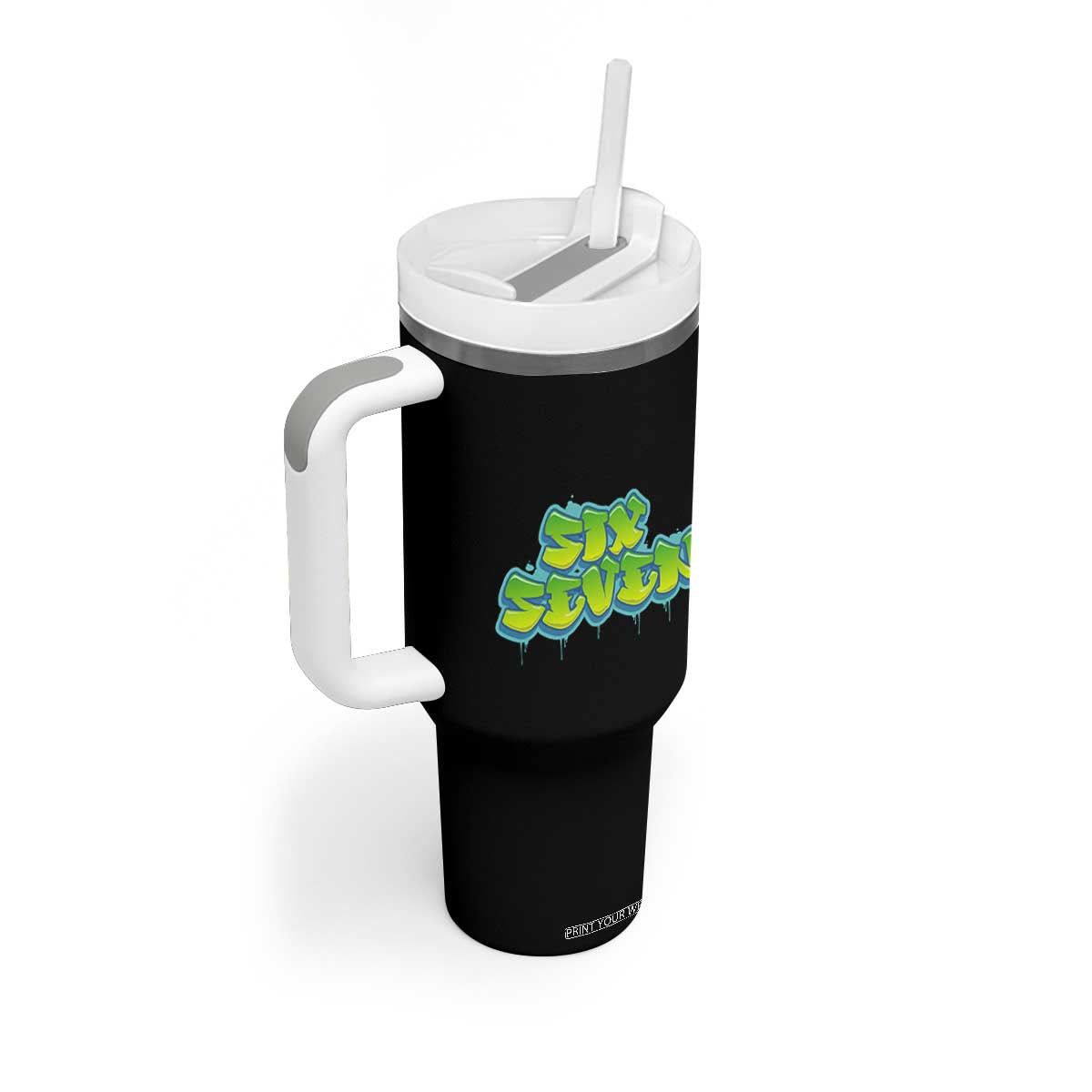 67 Meme Tumbler With Handle Six Seven Funny Gen Alpha Slang Saying TS10 Print Your Wear
