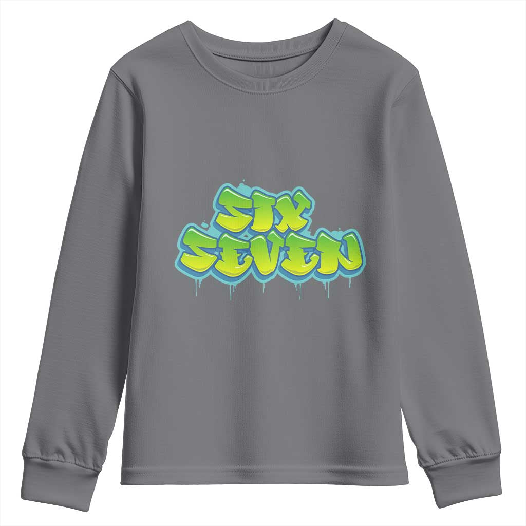 67 Meme Youth Sweatshirt Six Seven Funny Gen Alpha Slang Saying TS10 Charcoal Print Your Wear