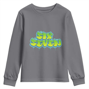 67 Meme Youth Sweatshirt Six Seven Funny Gen Alpha Slang Saying TS10 Charcoal Print Your Wear