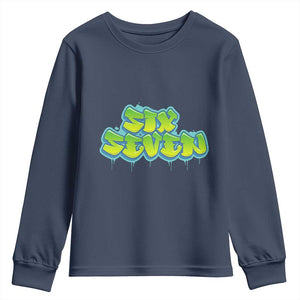 67 Meme Youth Sweatshirt Six Seven Funny Gen Alpha Slang Saying TS10 Navy Print Your Wear