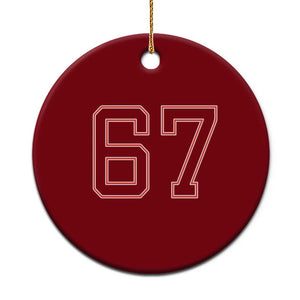 Number 67 Meme Ceramic Ornament Funny Six Seven Varsity Sports Team Jersey TS10 1pc Red Print Your Wear