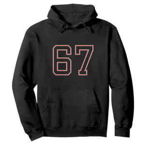 Number 67 Meme Hoodie Funny Six Seven Varsity Sports Team Jersey TS10 Black Print Your Wear