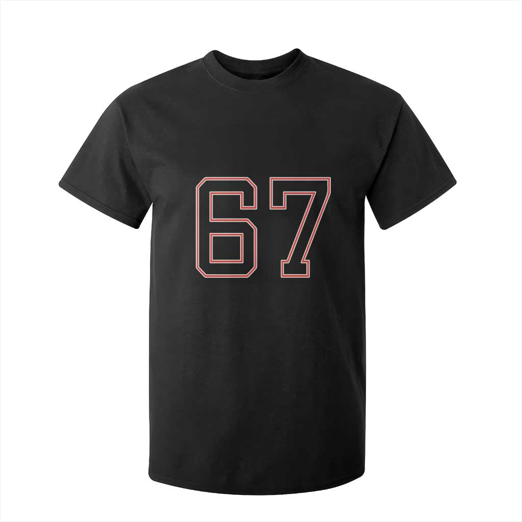 Number 67 Meme T Shirt For Kid Funny Six Seven Varsity Sports Team Jersey TS10 Black Print Your Wear