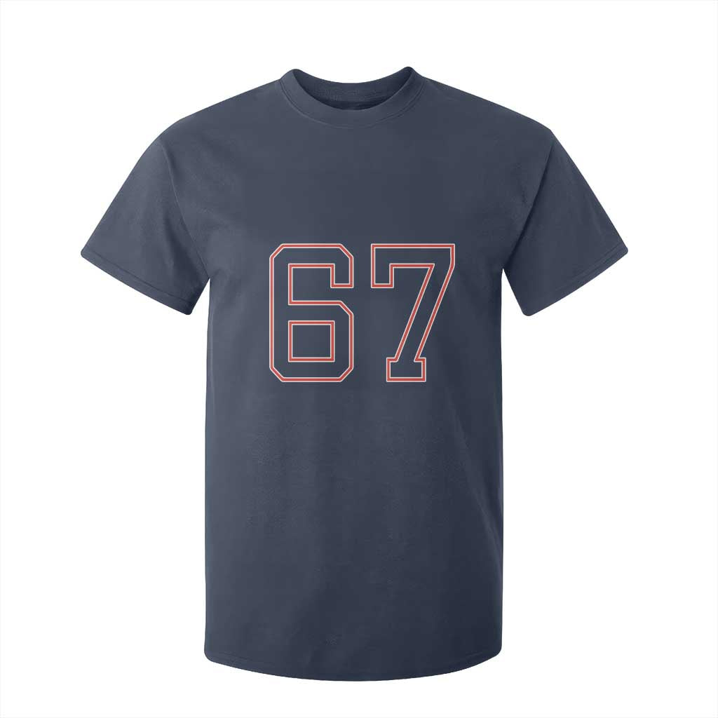 Number 67 Meme T Shirt For Kid Funny Six Seven Varsity Sports Team Jersey TS10 Navy Print Your Wear