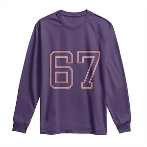 Number 67 Meme Long Sleeve Shirt Funny Six Seven Varsity Sports Team Jersey TS10 Purple Print Your Wear