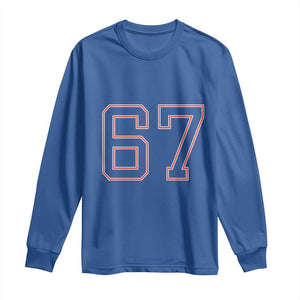 Number 67 Meme Long Sleeve Shirt Funny Six Seven Varsity Sports Team Jersey TS10 Royal Blue Print Your Wear