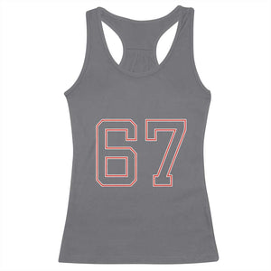 Number 67 Meme Racerback Tank Top Funny Six Seven Varsity Sports Team Jersey TS10 Charcoal Print Your Wear