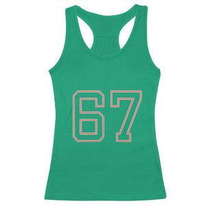 Number 67 Meme Racerback Tank Top Funny Six Seven Varsity Sports Team Jersey TS10 Irish Green Print Your Wear