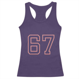 Number 67 Meme Racerback Tank Top Funny Six Seven Varsity Sports Team Jersey TS10 Purple Print Your Wear