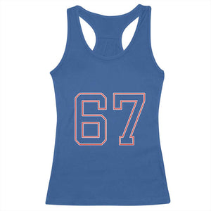 Number 67 Meme Racerback Tank Top Funny Six Seven Varsity Sports Team Jersey TS10 Royal Blue Print Your Wear