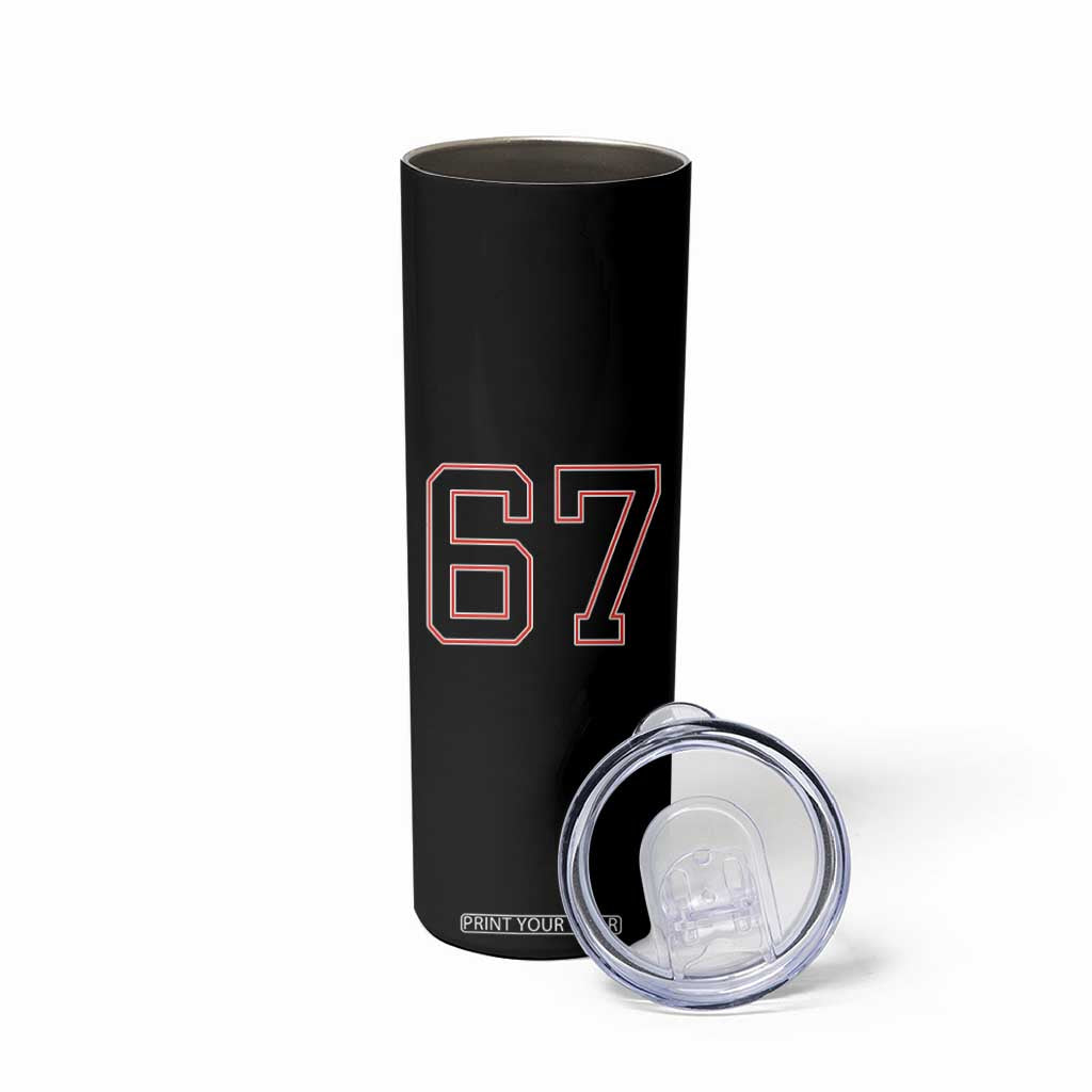Number 67 Meme Skinny Tumbler Funny Six Seven Varsity Sports Team Jersey TS10 Print Your Wear