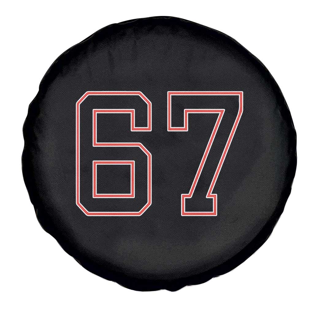 Number 67 Meme Spare Tire Cover Funny Six Seven Varsity Sports Team Jersey TS10 Print Your Wear