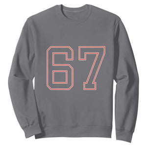 Number 67 Meme Sweatshirt Funny Six Seven Varsity Sports Team Jersey TS10 Charcoal Print Your Wear