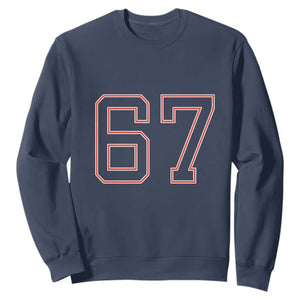 Number 67 Meme Sweatshirt Funny Six Seven Varsity Sports Team Jersey TS10 Navy Print Your Wear