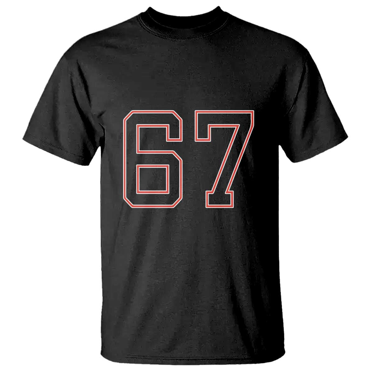 Number 67 Meme T Shirt Funny Six Seven Varsity Sports Team Jersey TS10 Black Print Your Wear