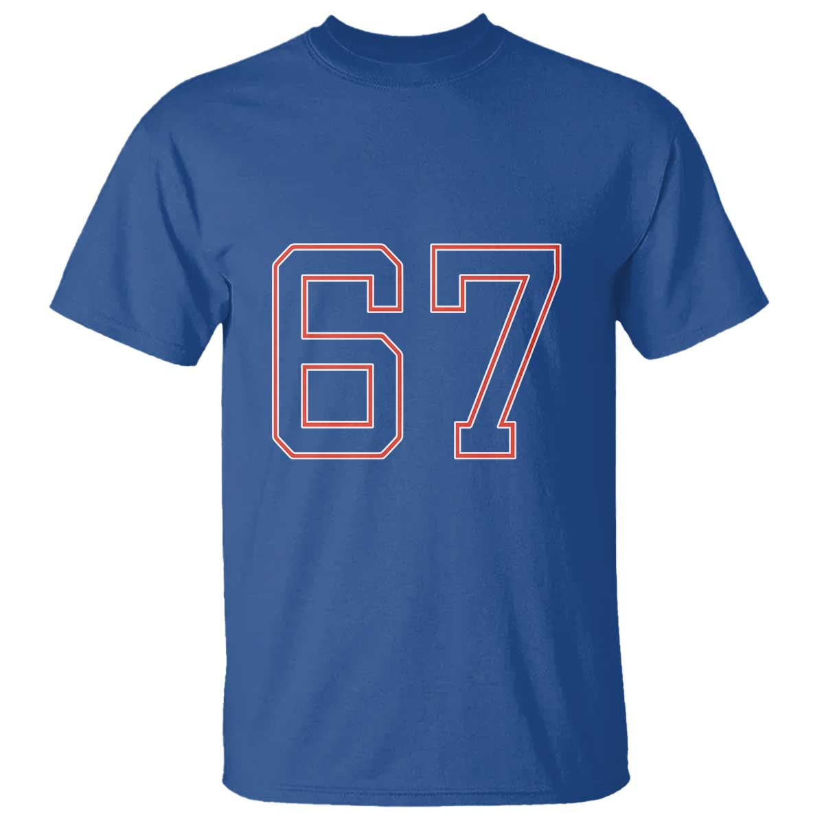Number 67 Meme T Shirt Funny Six Seven Varsity Sports Team Jersey TS10 Royal Blue Print Your Wear