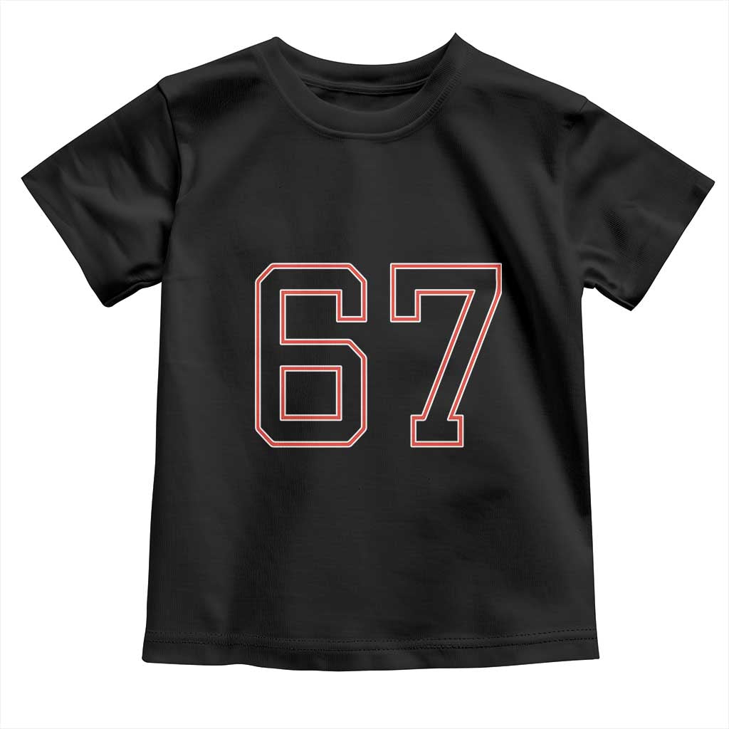 Number 67 Meme Toddler T Shirt Funny Six Seven Varsity Sports Team Jersey TS10 Black Print Your Wear