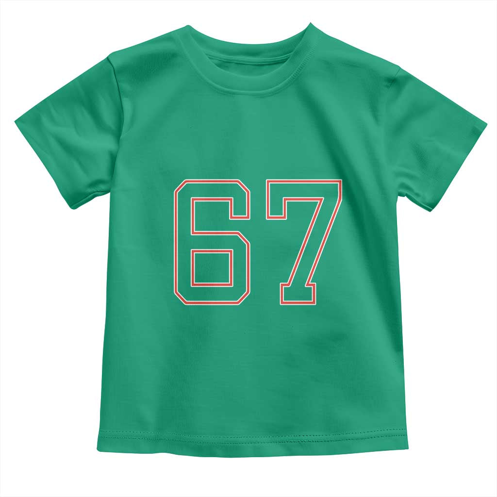Number 67 Meme Toddler T Shirt Funny Six Seven Varsity Sports Team Jersey TS10 Irish Green Print Your Wear