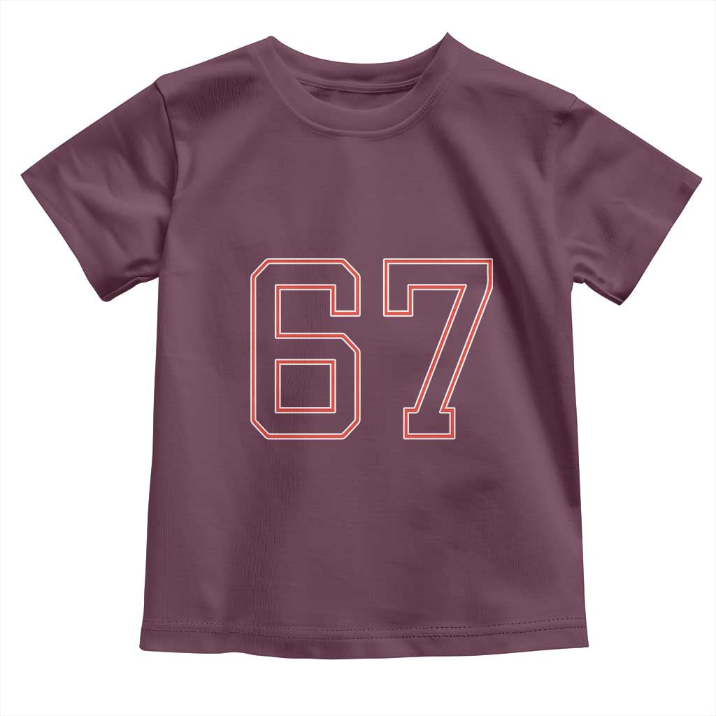 Number 67 Meme Toddler T Shirt Funny Six Seven Varsity Sports Team Jersey TS10 Maroon Print Your Wear