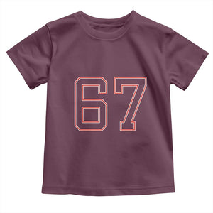Number 67 Meme Toddler T Shirt Funny Six Seven Varsity Sports Team Jersey TS10 Maroon Print Your Wear