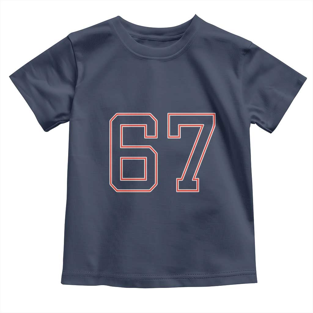 Number 67 Meme Toddler T Shirt Funny Six Seven Varsity Sports Team Jersey TS10 Navy Print Your Wear