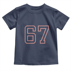 Number 67 Meme Toddler T Shirt Funny Six Seven Varsity Sports Team Jersey TS10 Navy Print Your Wear