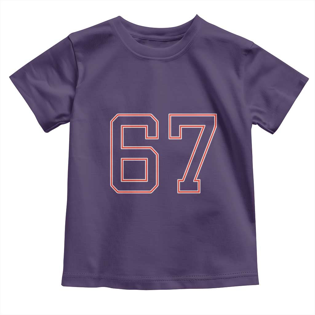 Number 67 Meme Toddler T Shirt Funny Six Seven Varsity Sports Team Jersey TS10 Purple Print Your Wear