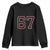 Number 67 Meme Youth Sweatshirt Funny Six Seven Varsity Sports Team Jersey TS10 Black Print Your Wear